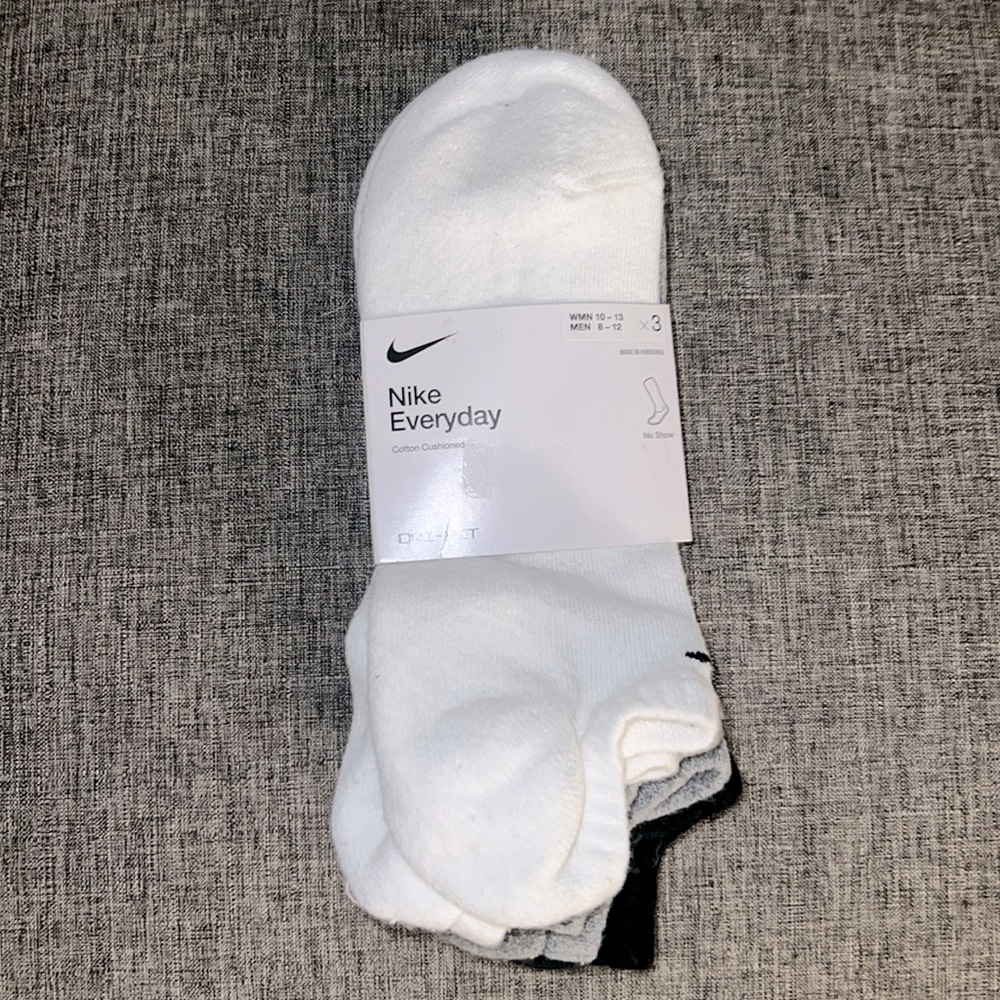 New Nike Dri-Fit No Show X3 Socks WMN 10-13 Men 8-12
